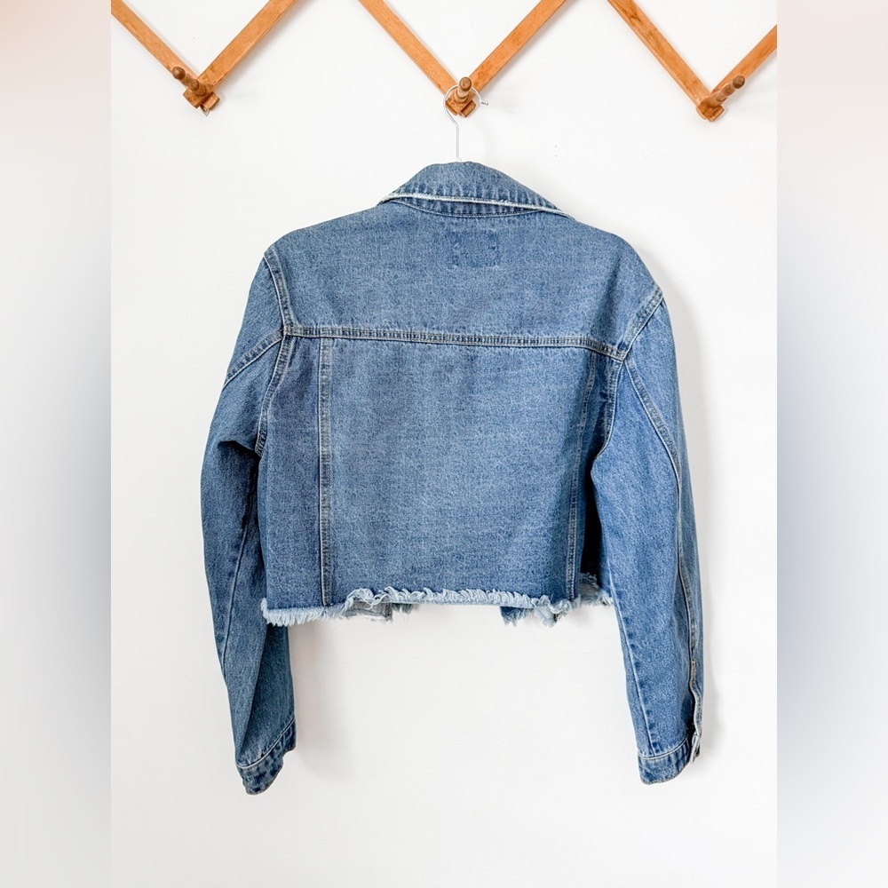 SOLD Love Tree Cropped Denim Jacket - Picture 6 of 6